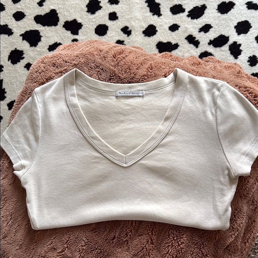 V-Neck Cream Top